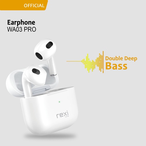 REXIiPods WA03 pro Headset Bluetooth TWS True Wireless Stereo Earphone Double Deep Bass, 3D Surround REXI