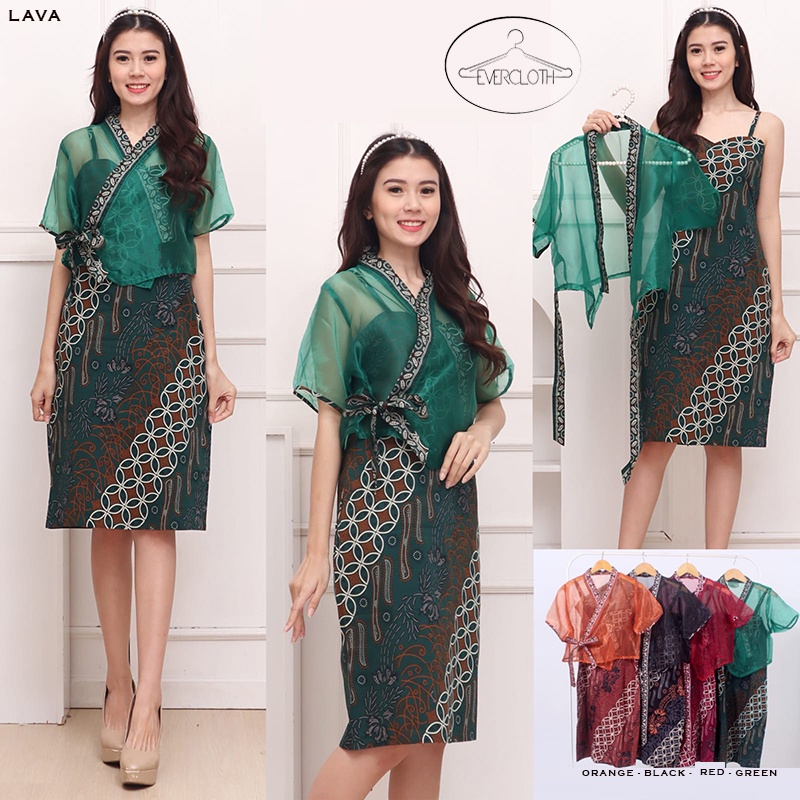 Evercloth Lava Dress Batik Wanita Brukat Dress Wanita Dress Aline