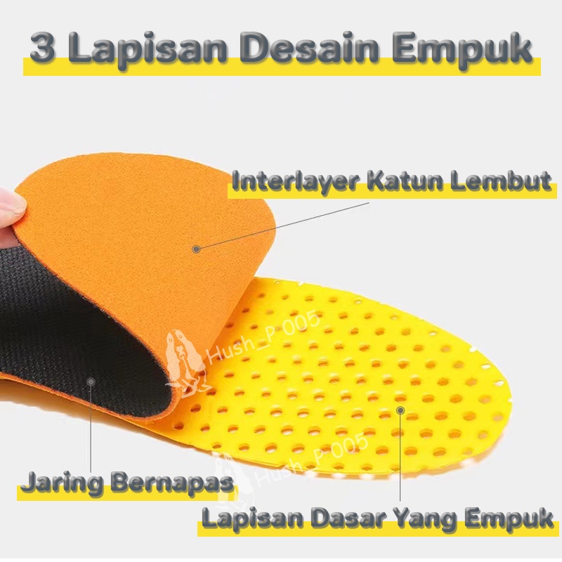 Komin Insole EVA Wanita Anti Jamur Sol Super Lembut Pria Bantalan Olahraga Empuk Light Size 35-46