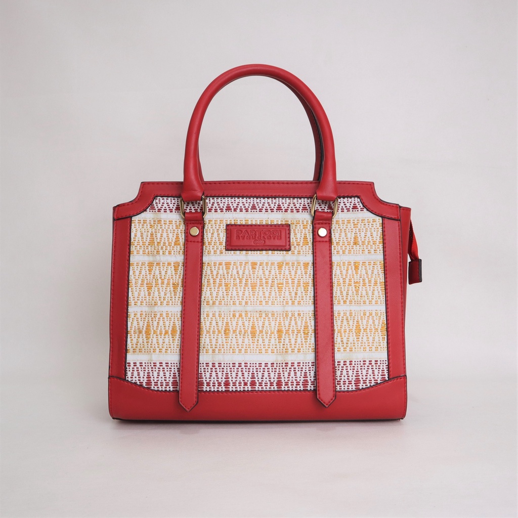 Tas Wanita Etnik Ulos Pucca Toba Merah Cabe Gold