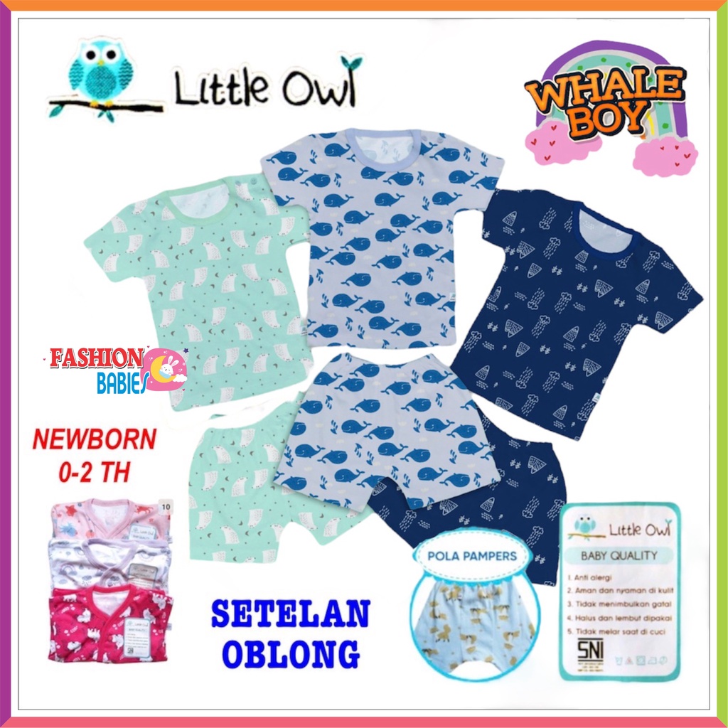 LITTLE OWL - BABY SET | SETELAN BAYI OBLONG PENDEK MIRIP VELVET ❤ Fashionbabies ❤