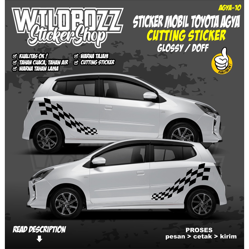 sticker mobil totoya agya racing keren (agya-10) -WILDBOZZ STICKER-