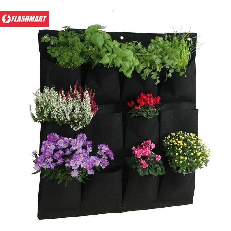 Flashmart Pot Gantung Bunga Hias Tanaman Dekorasi Dinding Vertical Garden 9 Slot - HY001-GR-5