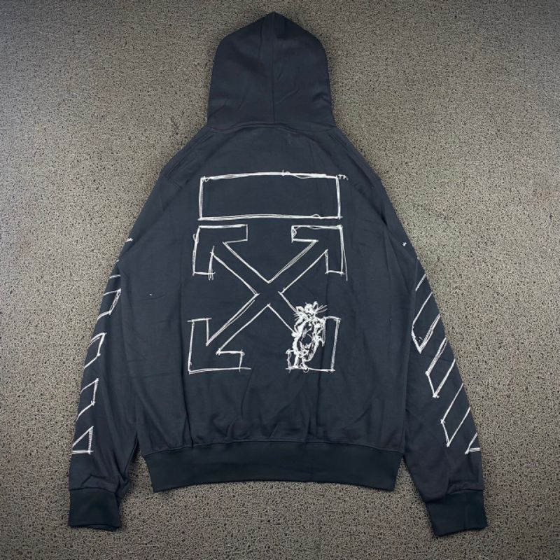 HOODIE OFF WHITE FULL TAG LABEL CASUAL HYPE