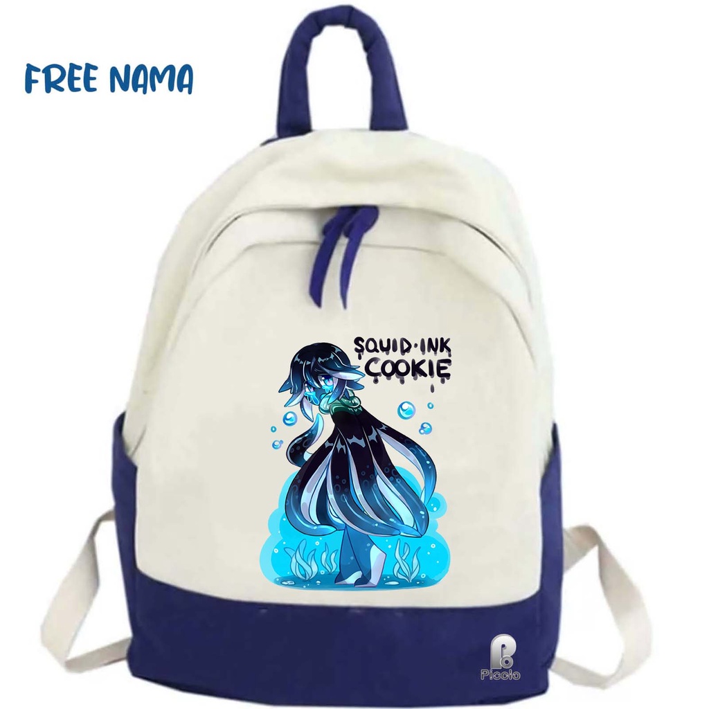 TAS RANSEL BACKPACK ANAK SEKOLAH MOTIF SQUID INK COOKIE RUN KINGDOM UNISEX (FREE NAMA)