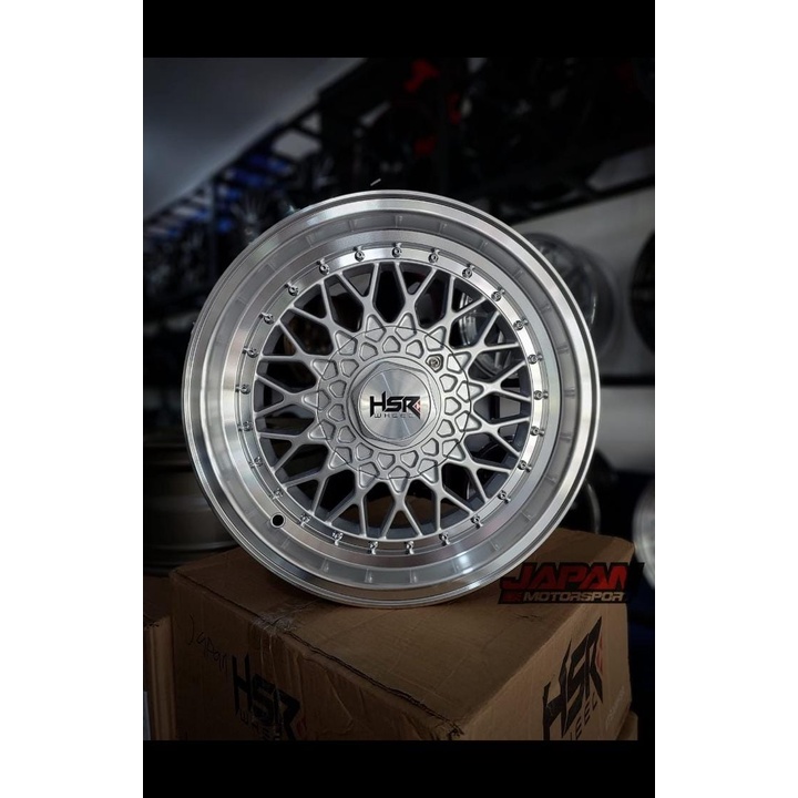 Velg Mobil Celong Ring 15 Buat Brio Timor Ferio dll HSR RS XH157 R15 Warna Silver Polish