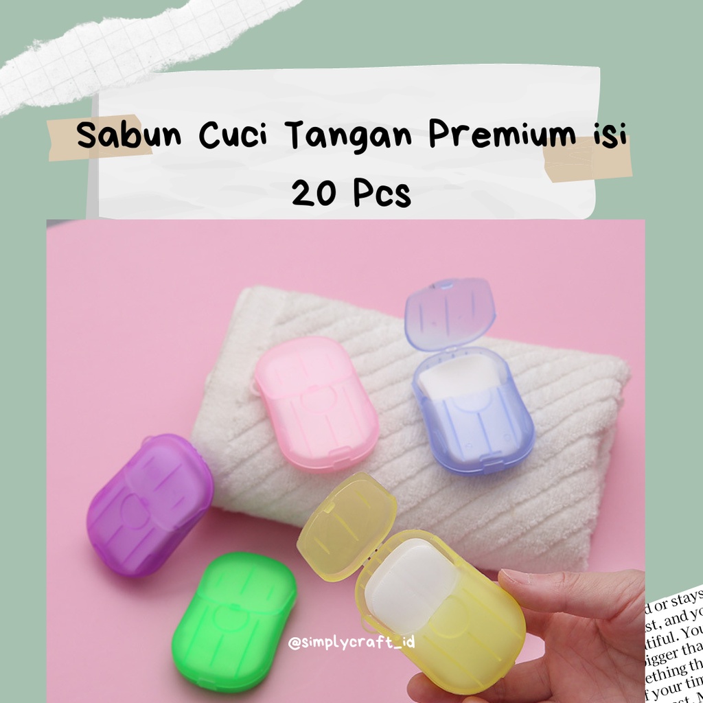 Simply Craft ID - Isi 20 Pcs Sabun Cuci Tangan Kertas Sabun Kertas Serbaguna Praktis Travelling Paper Soap Sabun Cuci Tangan Travel