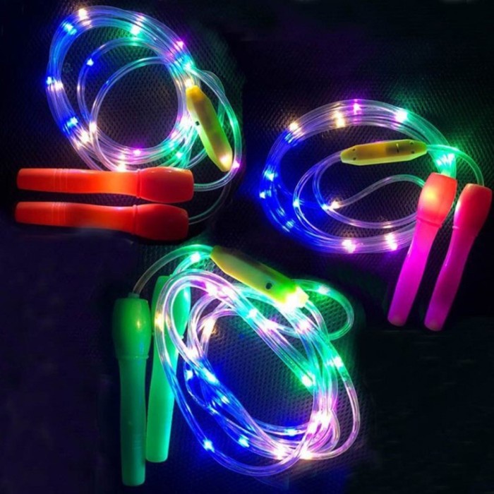 TALI Skipping anak LED Rainbow Tali Jump Rope Mainan Anak