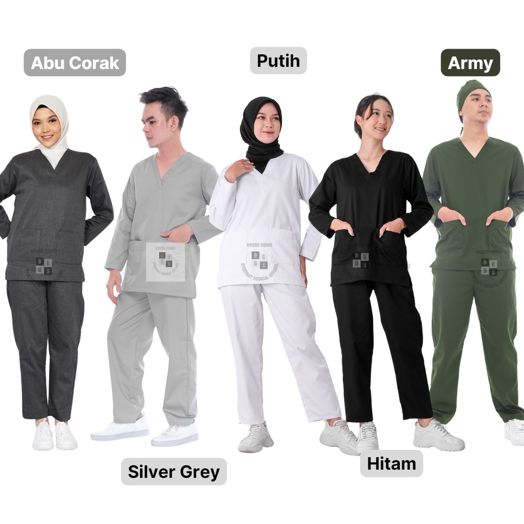 Baju OK / Baju Jaga / Scrub Medis Lengan Panjang (PART 2) DOCHS MEDIC