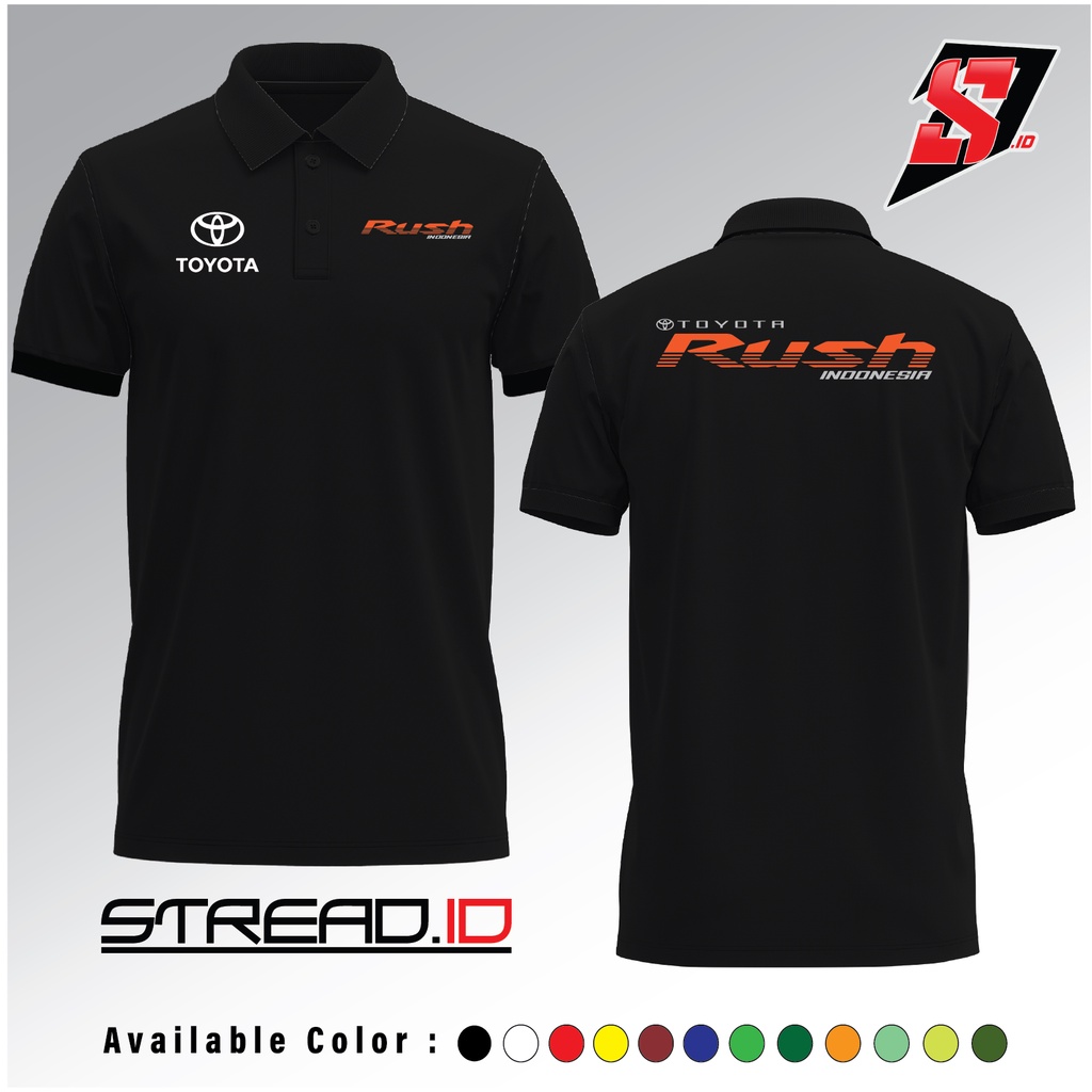 Baju Kaos Polo Toyota Rush Indonesia High Quality Bahan Anti Tipis 100%/Seragam pt/Seragam Dealer/Cu