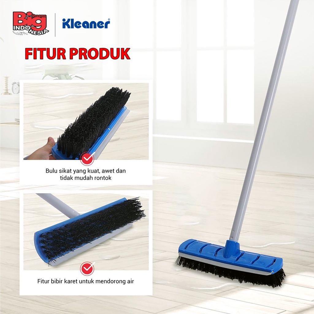 Sikat Lantai Serokan Air 2 In 1 Gagang Panjang Floor Brush Pembersih Lantai Kleaner KK2002