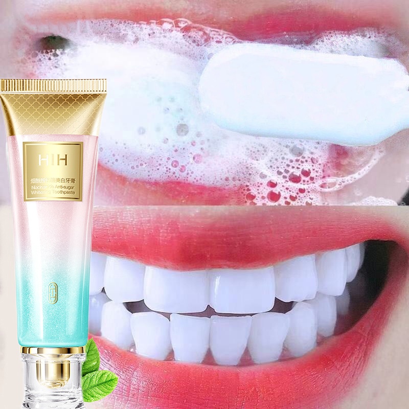 NEW Whitening toothpaste Gigi putih Pasta gigi whitening Pasta gigi pemutih gigi HIH pemutih gigi dan karang gigi Mousse Pemutih Gigi Pembersih Mulut Pasta Gigi Berbusa Nafas Segar Menghilangkan plak dan