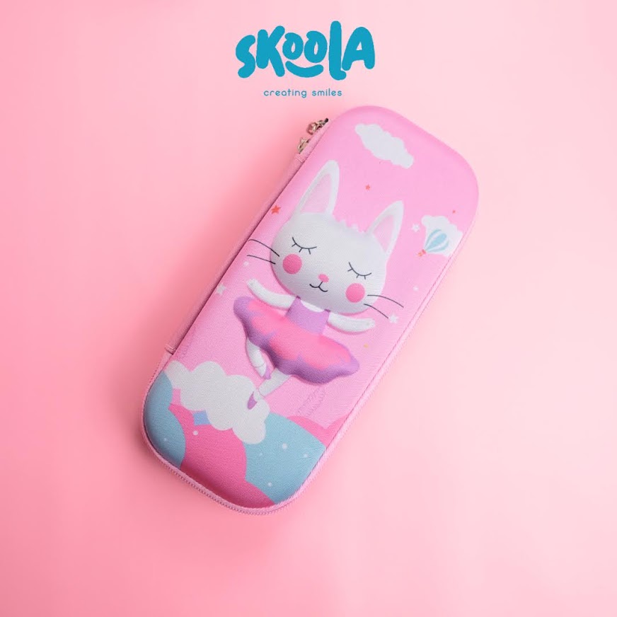 Skoola Tempat Pensil Anak Perempuan Hardtop 3D Lucu Unicorn Rabbit Cat - Tepen