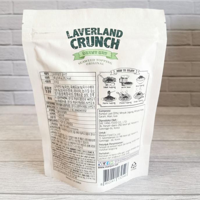 

Laverland Crunch Seaweed Topping Original 40gr Vegan Vegetarian Natura ffs02