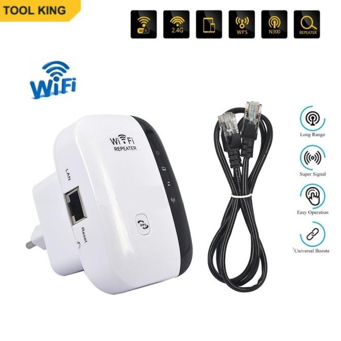 WiFi Repeater Extender 300 Mbps Penguat Sinyal Wifi Amplifier - White