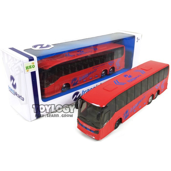 Mainan Anak Laki  laki Diecast  Kendaraan Mobil Bus Bis  Transjakarta 8070-30 (lampu dan musik)