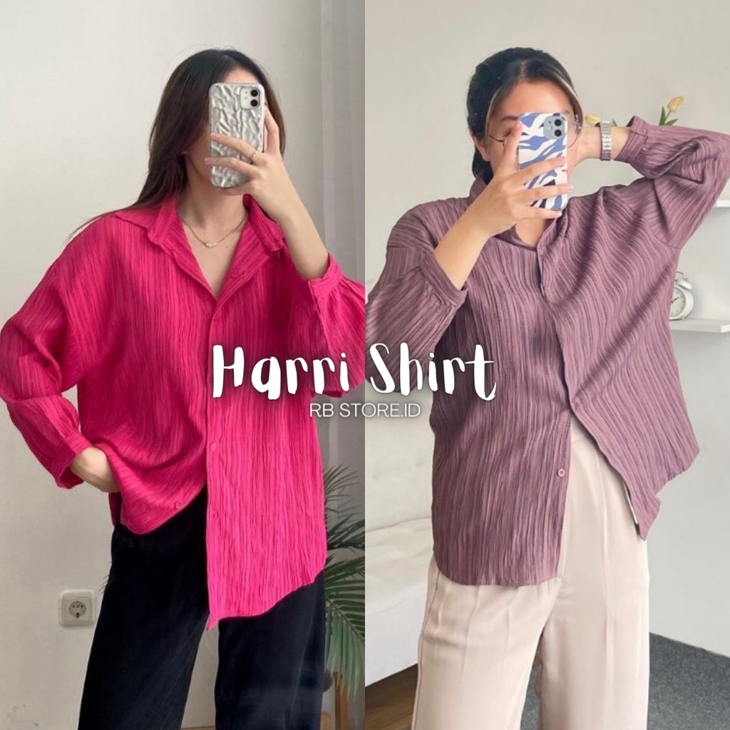 Kemeja Wanita Harri Shirt Basic Lady Crush Oversize