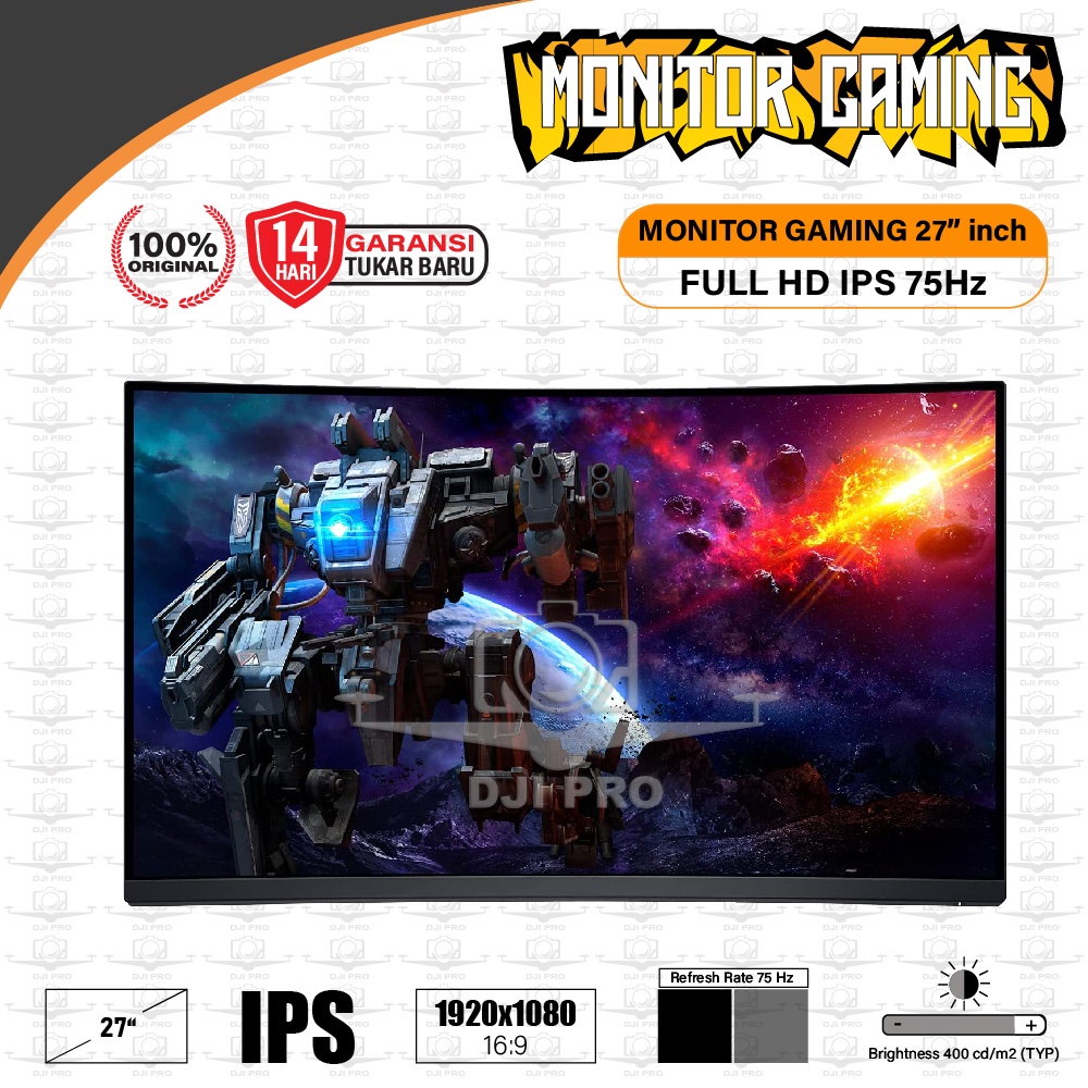 Monitor Gaming 27 Inch Full HD 1080P 75Hz IPS TV