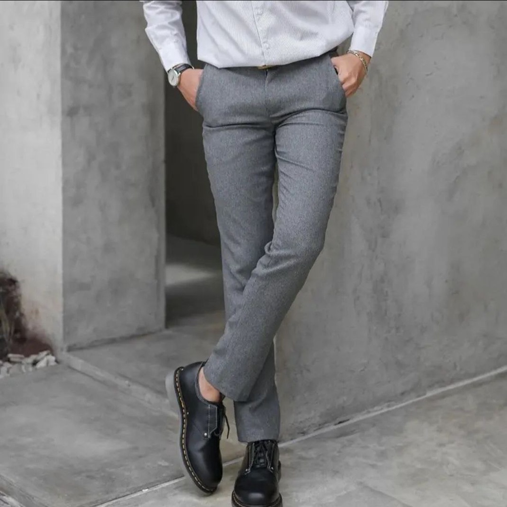 Celana Formal Pria Kerja Reguler / Celana Standar Kantor Slimfit / Bawahan Bahan Kain Size 27-38