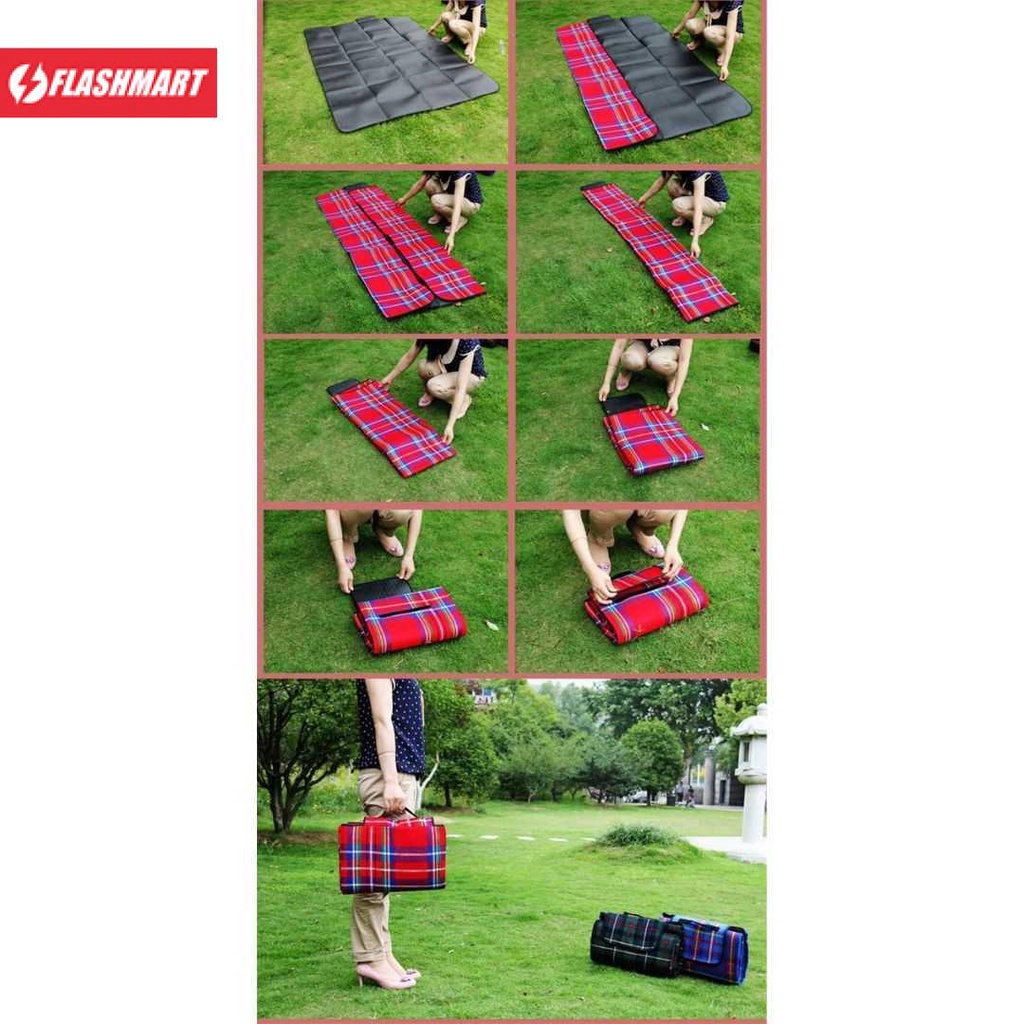 Flashmart Matras Camping Lipat Oxford Waterproof Picnic Blanket 1.5x2 m - V15