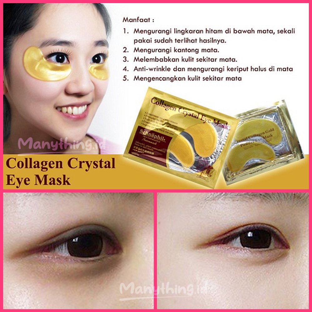 1 PASANG Masker Mata COLLAGEN CRYSTAL GOLD EYE BAG MASK EYEMASK ANTI MATA PANDA Anti Aging Wrinkle Emas