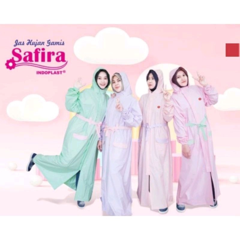 Indoplast SAFIRA Jas Hujan Model Gamis Dewasa / Jas Hujan Wanita Gamis