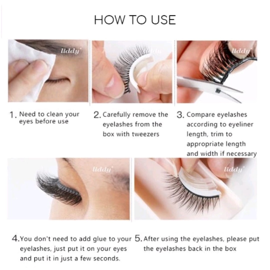 Bulu Mata Palsu Tanpa Lem Eyelash 3D Magnetic 1 Pasang