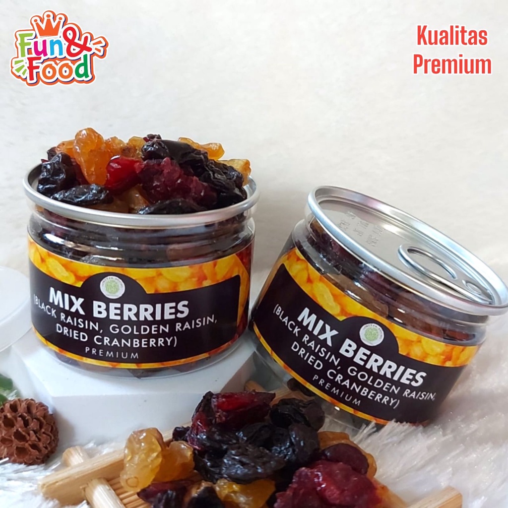 

Can Mix Berries 3in1 Black Raisin Golden Raisin Cranberry Kualitas Premium