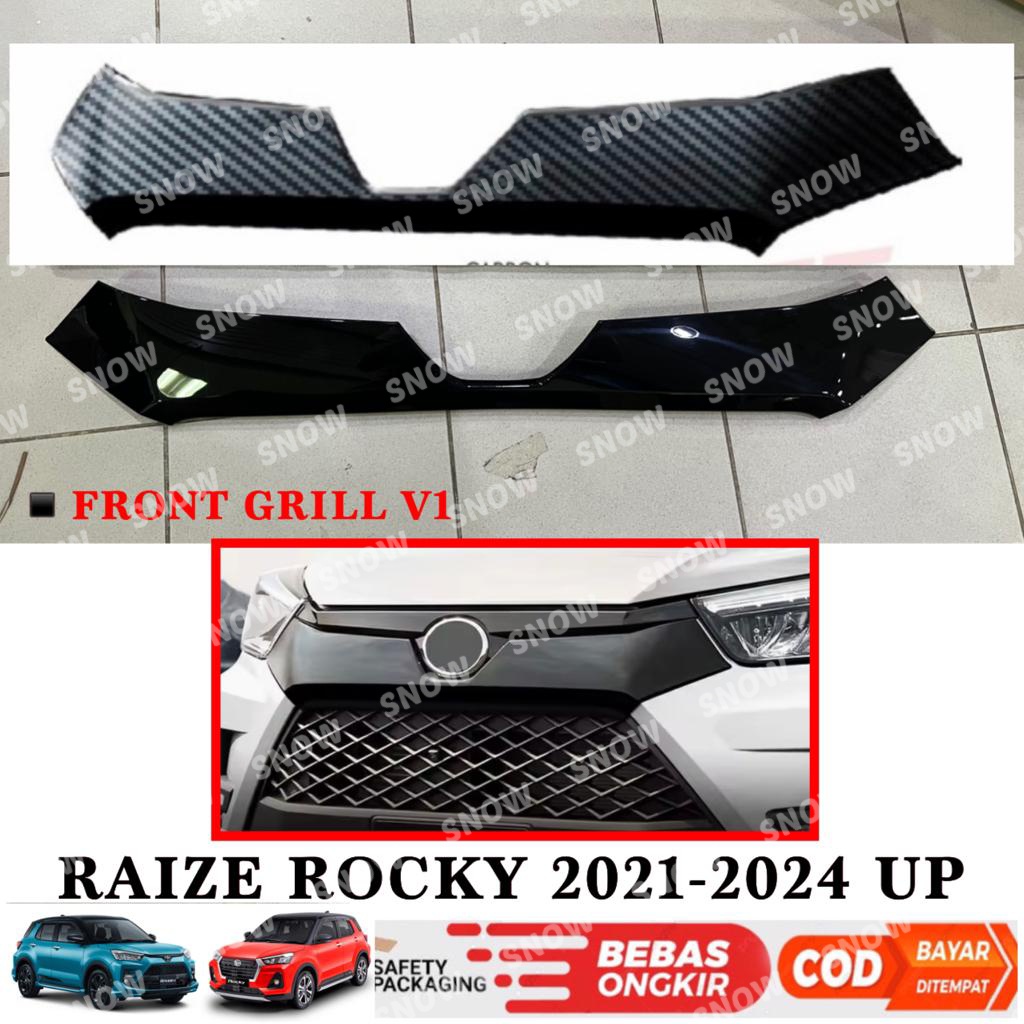 Grill Depan Bumper V1 Raize Rocky 2021 2023 2024 Hitam Carbon