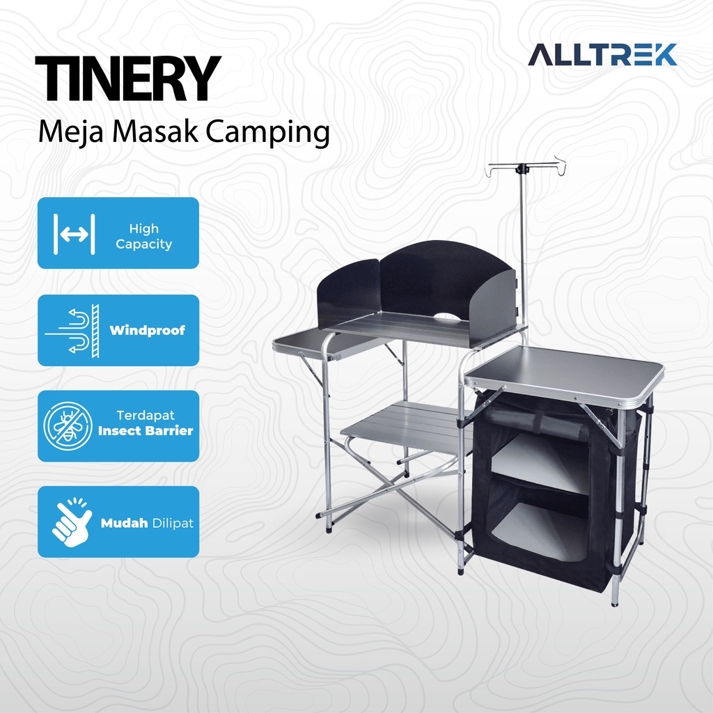 ALLTREK Meja Masak Camping TINERY WHITE Dapur Portable