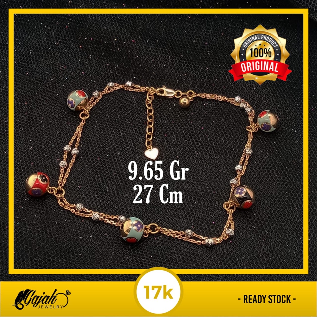 Gelang Emas Kaki 17K - 9.65 Gr Kadar 750 - 4489