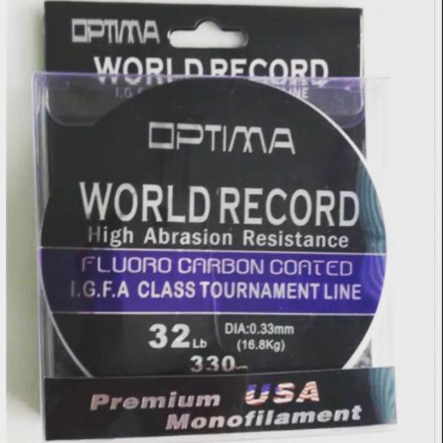 LINE MONO OPTIMA &quot;WORLD RECORD&quot; FLUOROCARBON COATED (Color CLEAR)