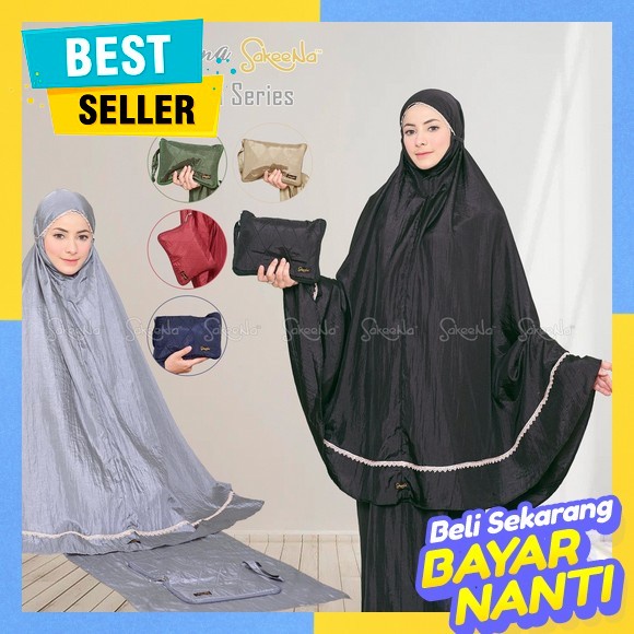 Mukena Sarah Motif Bunga Sakura Terbaru Mukena Travelling Mini Pouch Jumbo Size Lasser Cut Mukena De