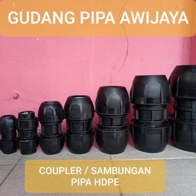 COUPLER PIPA HDPE 63MM (2 INCH) / SAMBUNGAN FITTING PIPA HDPE 63MM