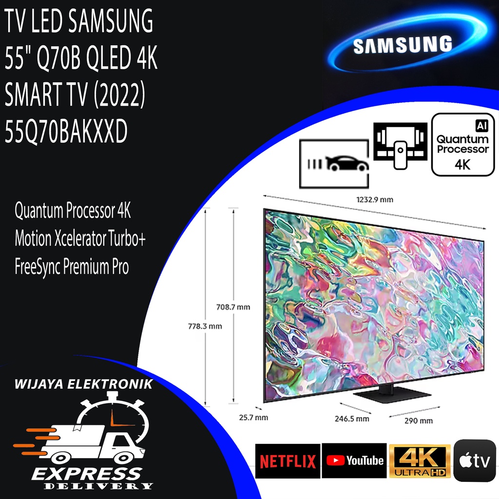 TV LED 55 INCH SAMSUNG 55Q70B QLED 4K SMART TV 2022