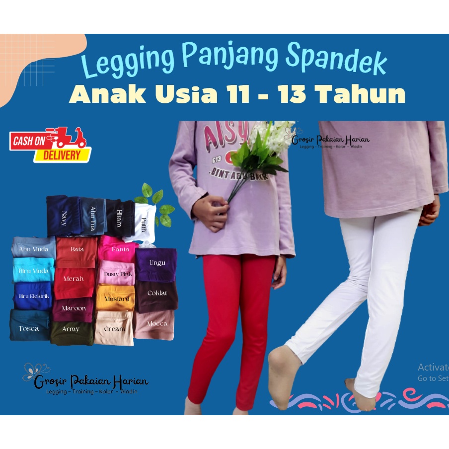 LEGGING ANAK SMP 11-13TH/ Leging Panjang Jersey Spandek Anak