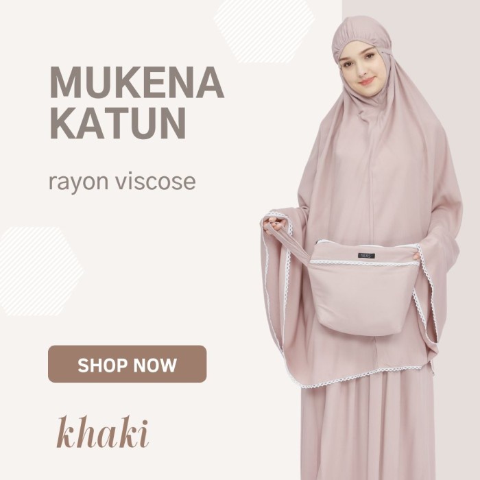 Mukena Dewasa Katun Rayon Viscose Polos Seas