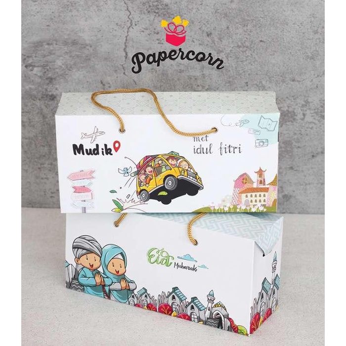 

Paper Bag Lebaran - Box Idul Fitri Muat 3 Toples 27.5 X 9,2 X 13,1 Cm 081