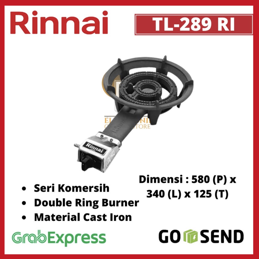 KOMPOR GAS RINNAI SEMI KOMERSIL TL 289 RI/TL289RI /RL289RI/TL 289RI/TL 289 RI/TL-289RI/TL-289