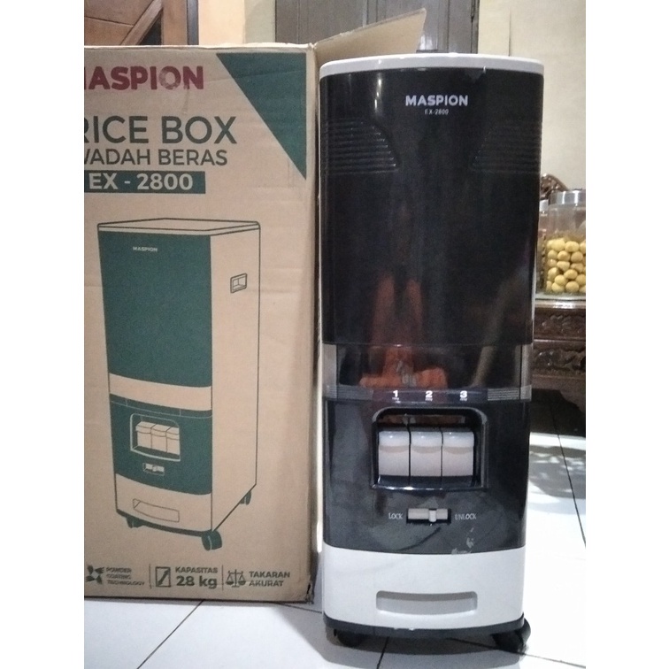 MASPION MRD EX 2800 RICE BOX 28 KG EX2800 Tempat Penyimpanan Wadah Beras  Maspion Rice Box MRD 2800