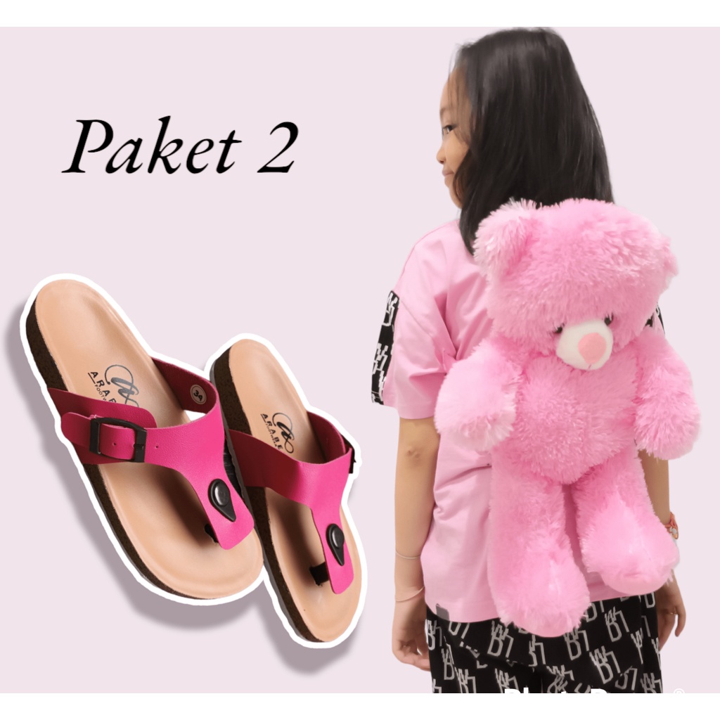 Paket Hemat Sandal Anak Boneka Beruang Teddybear Termurah Terbaru Terlaris bisa COD