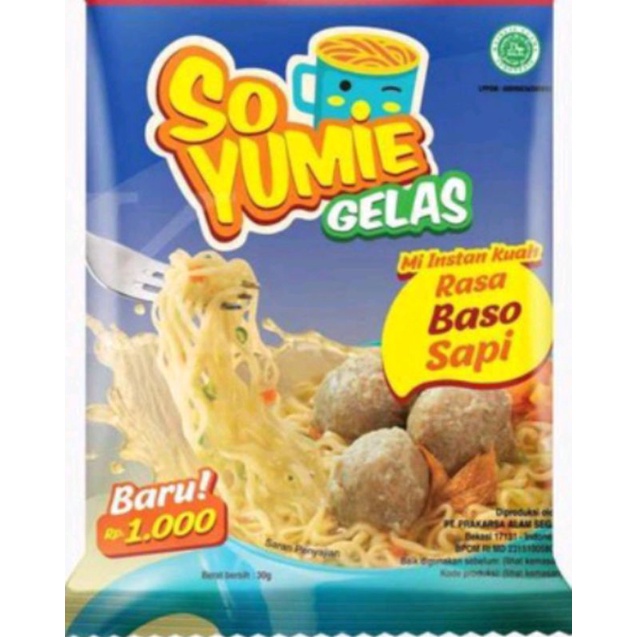 SOYUMIE SO YUMIE YUMI MIE GELAS 30gr AYAM BAWANG BASO SAPI MI INSTAN SIAP SEDUH INSTANT RENCENG ECER SOTO AYAM YUMMI YUMMIE