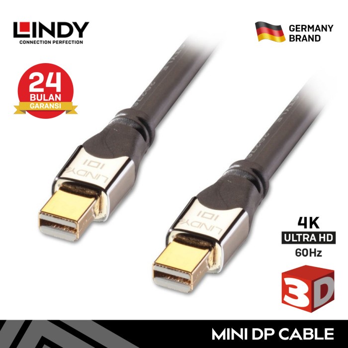 LINDY 41541 Kabel 1M Mini DisplayPort DP 1.2 to Mini DP Cable