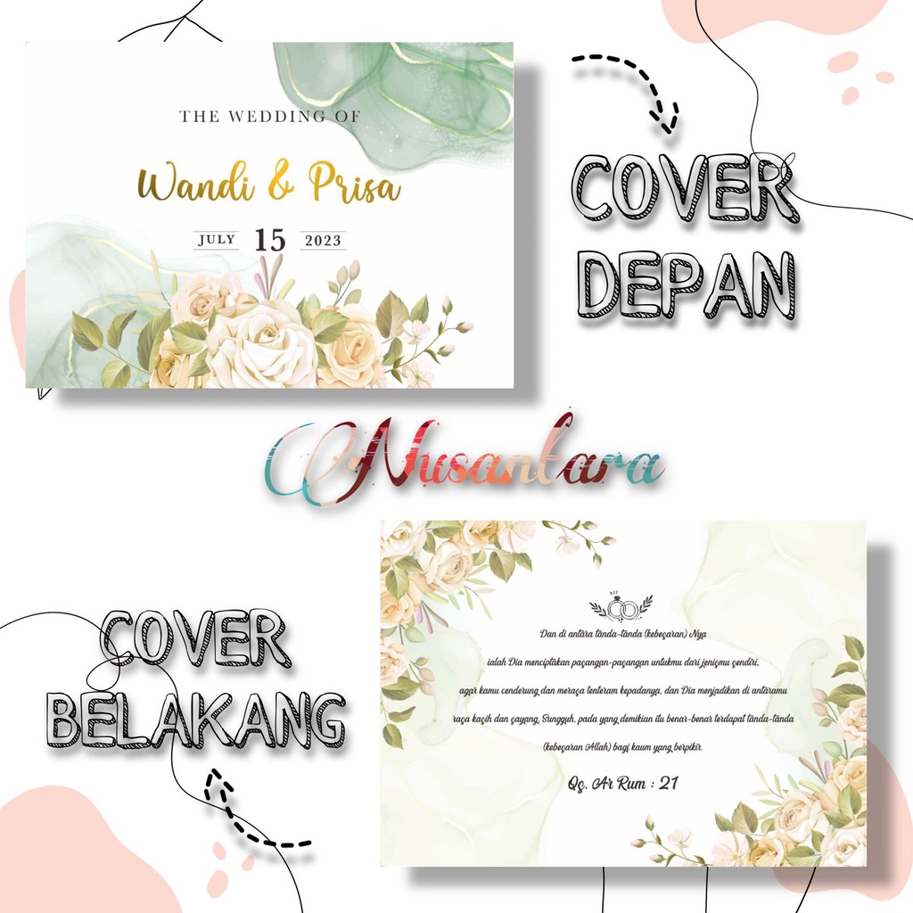 

Buku tamu pernikahan custom nama / Wedding guest book / Buku tamu adat jawa