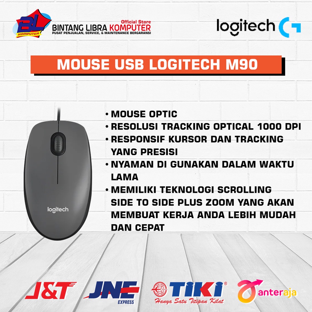 Logitech Mouse Optical Wired M90 Original/Logitech USB M90/Mouse M90