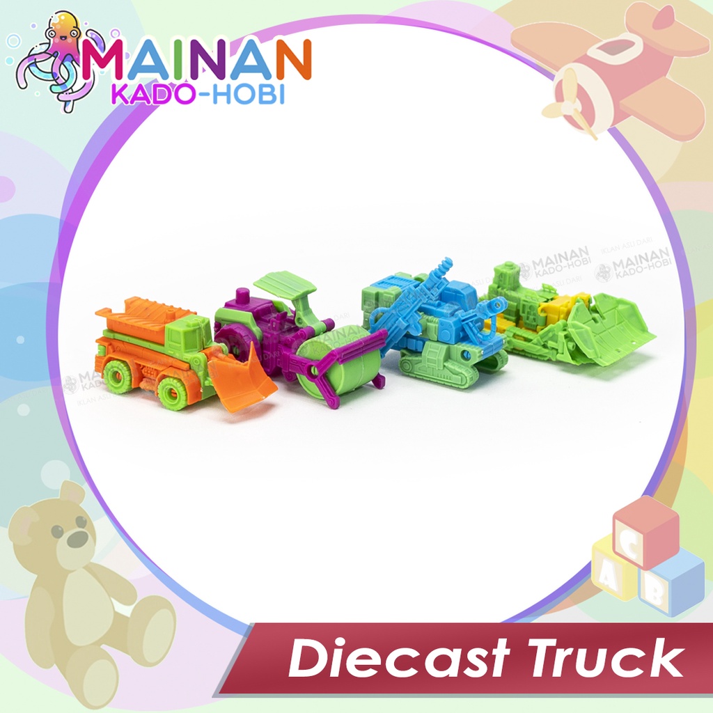 HADIAH MAINAN ANAK DIECAST MOBIL TRUK KONSTRUKSI TRANSFORM ROBOT