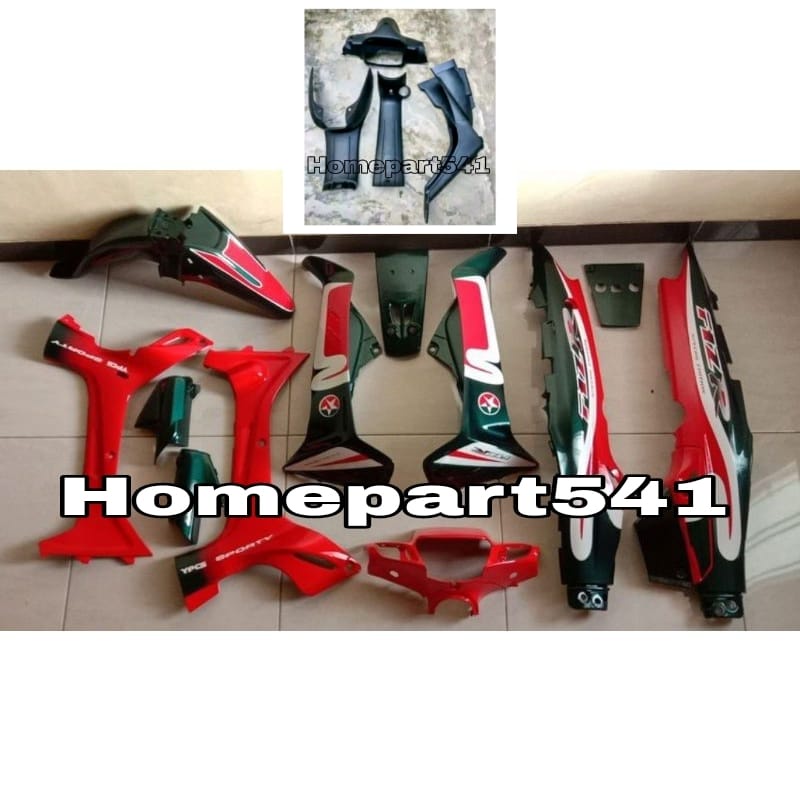FULL SET BODY KASAR BODY HALUS YAMAHA FIZR FIZ R SET STRIPING CALTEX HIJAU MERAH