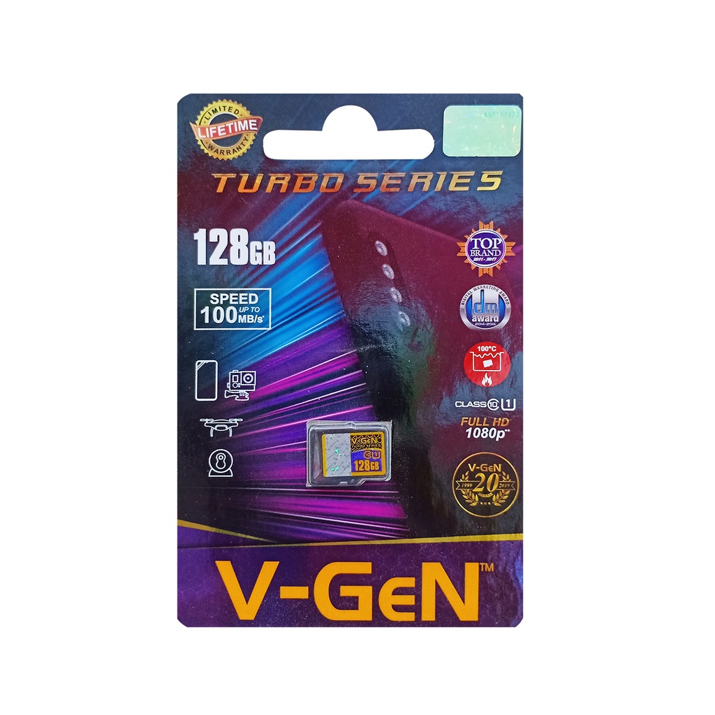 V-Gen 128 GB Memory Micro SD Vgen 128 GB Turbo Series / Class 10 V-gen memory