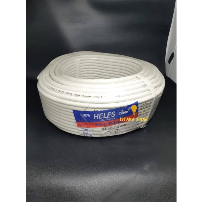 TERMURAH Kabel listrik HY Heles 2 x 0.75 / Kabel Rambut / Kabel Serabut 1 Roll