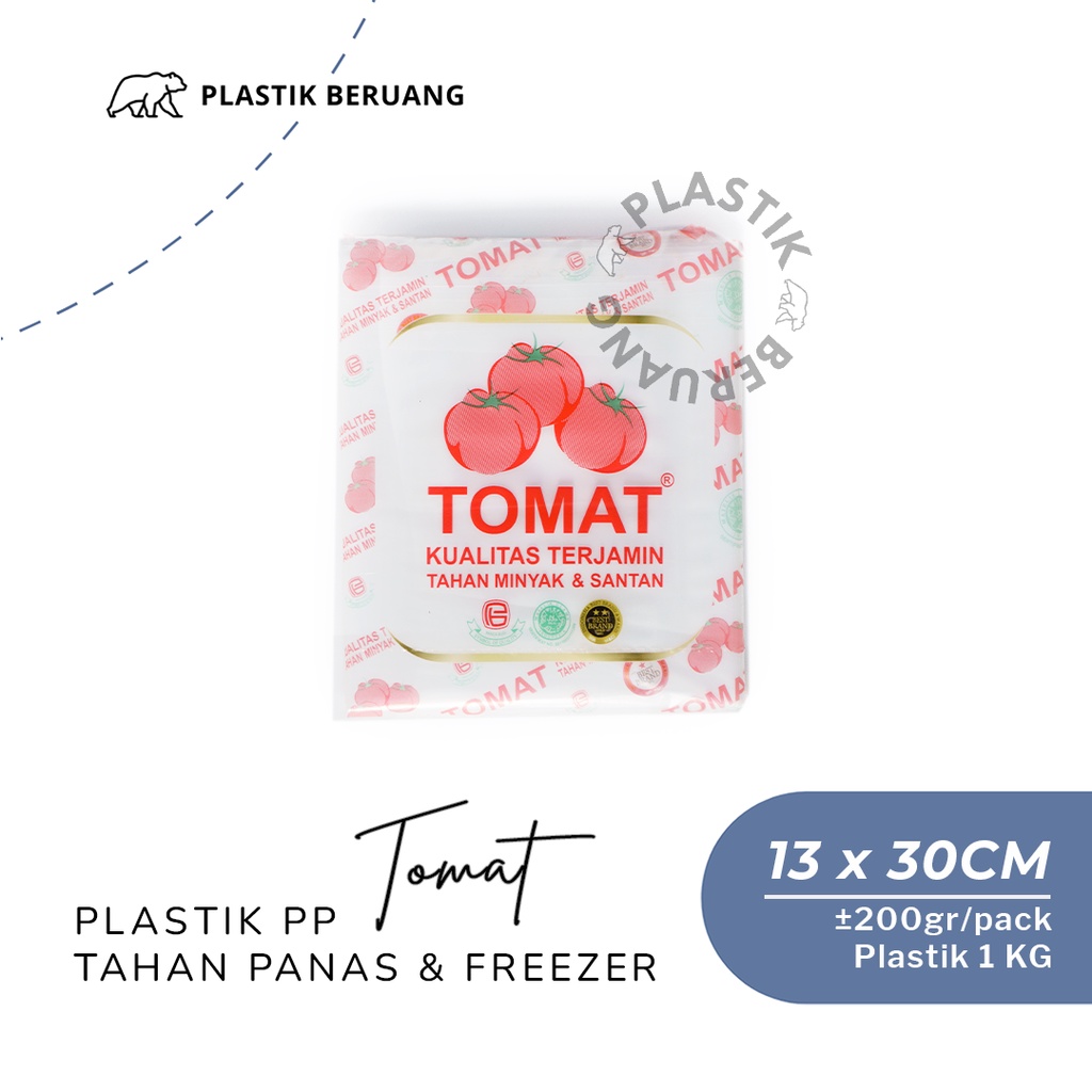 Plastik PE Tomat 13 x 30 Isi 200gr Plastik Es 1/2Kg Minuman Es Teh Pop Ice Plastik Minyak Sayur Gula